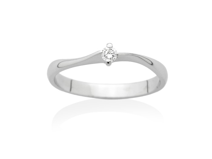 Anillo en Oro blanco 18Kt y diamantes