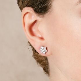 Earrings ROSE White in silver