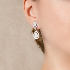 Pendientes de plata desmontables lágrima