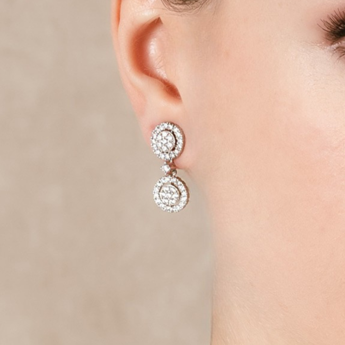 Earrings BIARRITZ White in silver