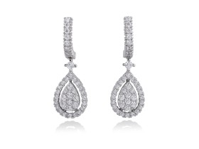 Pendientes de plata lágrima pavé