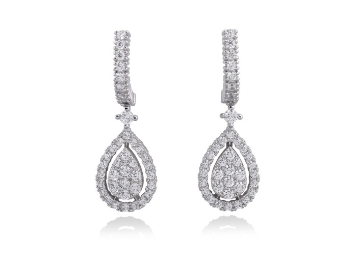 Earrings EVA White in silver