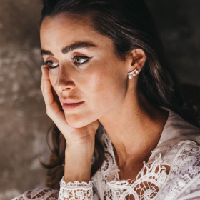 Pendientes de plata trepador con perlas