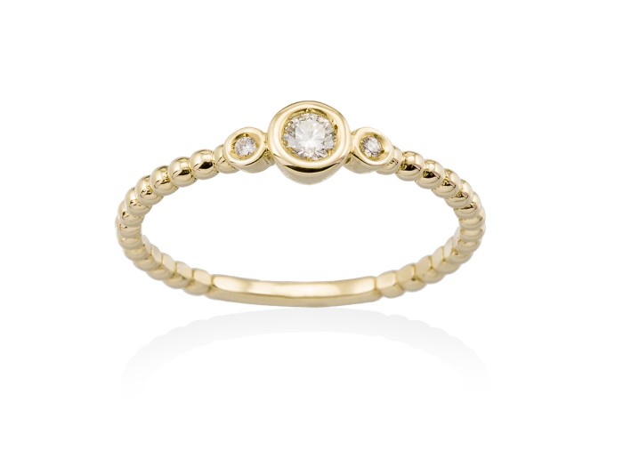 Anillo  en Oro 18Kt. y diamantes