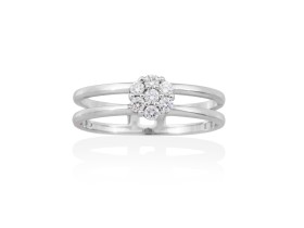 Anillo  en Oro 18Kt. y diamantes