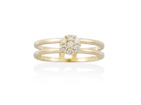 Anillo  en Oro 18Kt. y diamantes