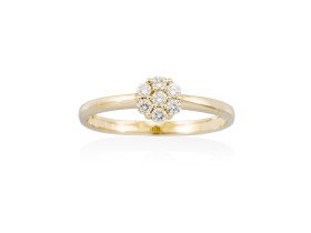 Anillo  en Oro 18Kt. y diamantes