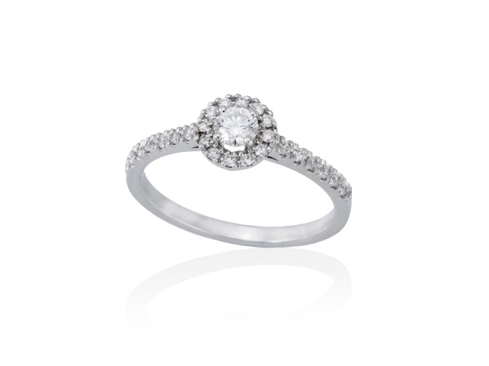 Solitario compromiso en Oro 18Kt. Y diamantes