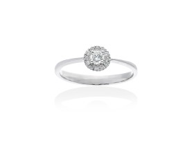 Anillo   en Oro blanco 18Kt y diamantes