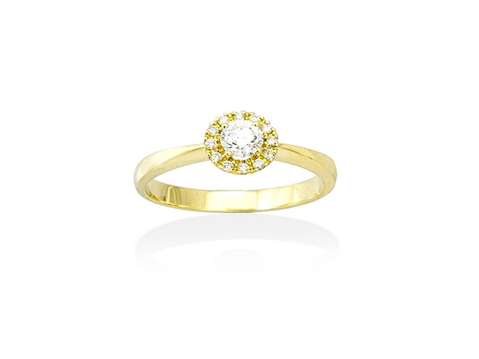 Anillo   en Oro blanco 18Kt y diamantes