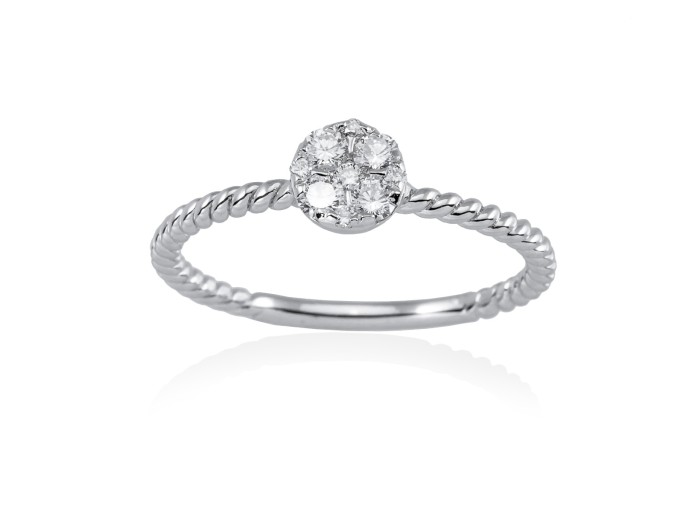 Anillo  en Oro 18Kt. y diamantes