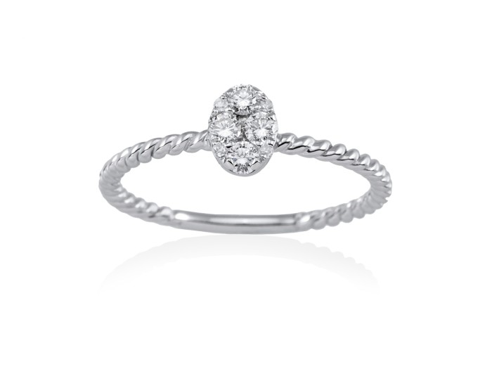 Anillo  en Oro 18Kt. y diamantes