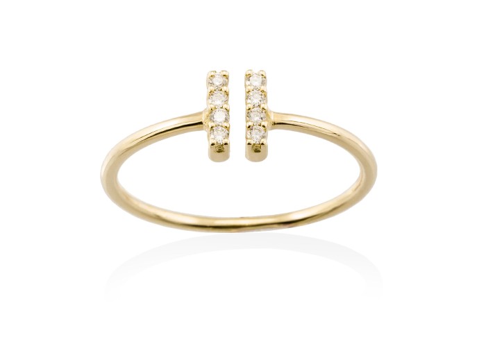Anillo  en Oro 18Kt. y diamantes