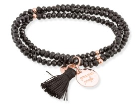 Bracelet ZEN Black in rose silver