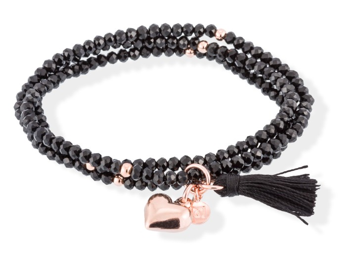 Bracelet ZEN Black in rose Silver