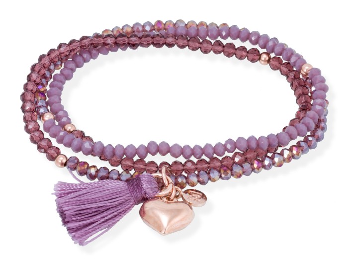 Bracelet ZEN Purple in rose silver