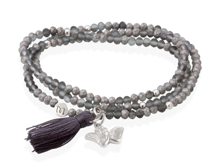 Bracelet ZEN GRAPHIT mit Engel