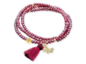 Pulsera ZEN BURGUNDY con ángel