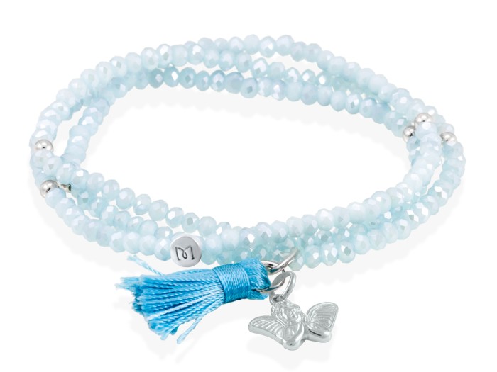 Pulsera ZEN AGUAMARINA con angel