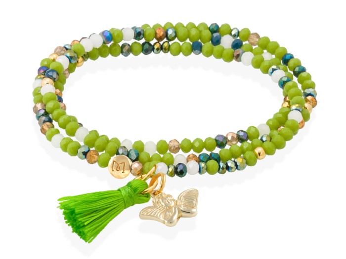Pulsera ZEN NEÓN PISTACHO con angel