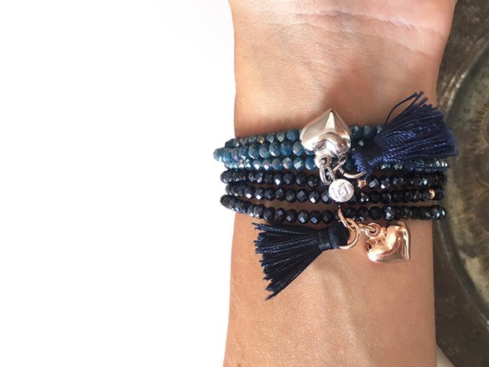 Pulsera ZEN AZUL LONDON con corazón