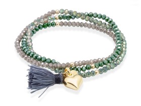 Armband ZEN grün in silber vergoldet