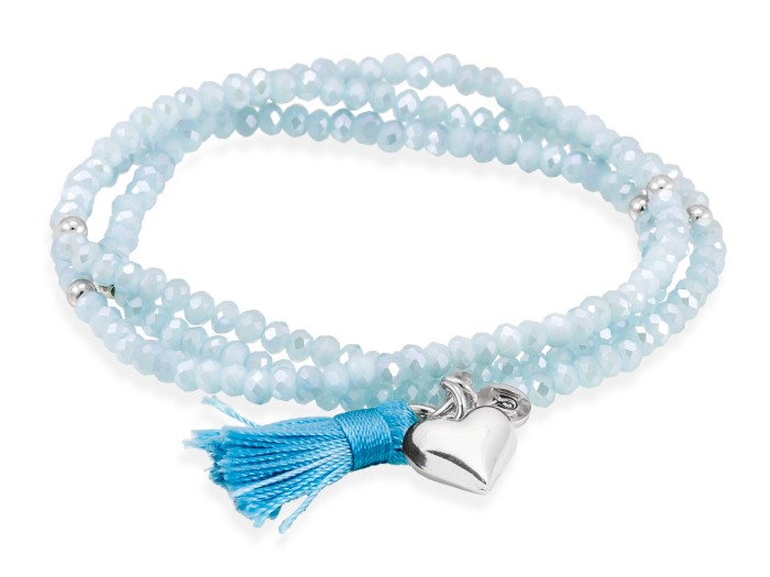 Pulsera ZEN AGUAMARINA con corazón