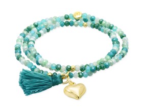 Bracelet ZEN MINT with heart charm
