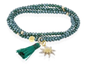 Bracelet ZEN DUNKELGRÜN mit Edelweiss