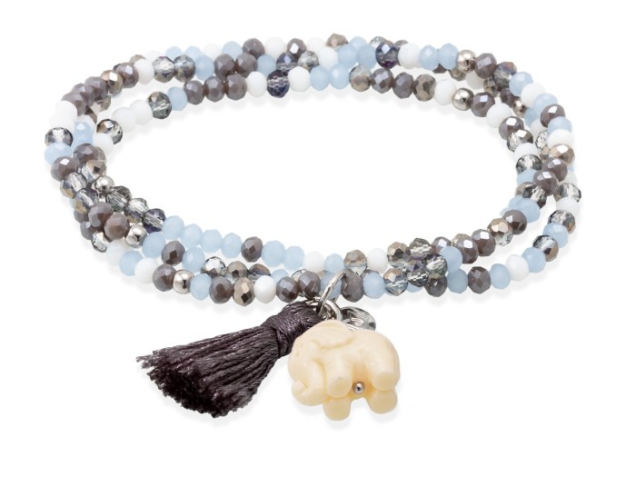 Bracelet ZEN ICE BLUE with elephant