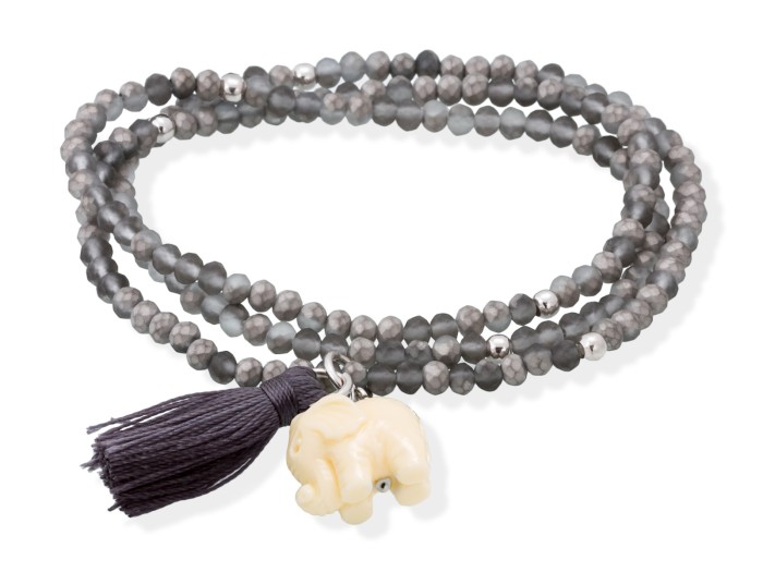 Bracelet ZEN GRAPHIT mit Elefant