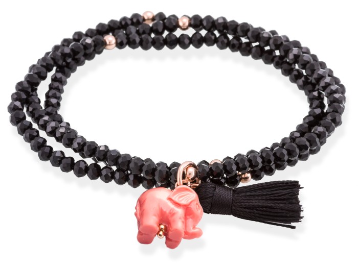 Pulsera ZEN NEGRA con elefante