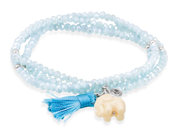Bracelet ZEN AQUAMARINE with elephant