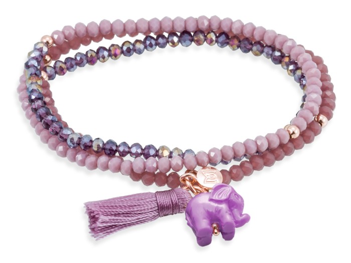 Armband ZEN Lila in silber rose vergoldet