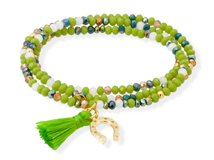 Bracelet ZEN PISTACHIO NEON with horseshoe