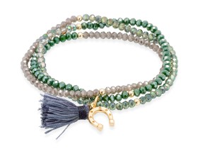 Pulsera ZEN ALPINA con herradura en plata dorada