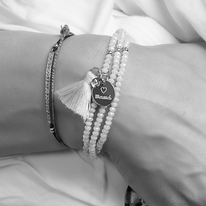 Bracelet ZEN Purple in rose silver