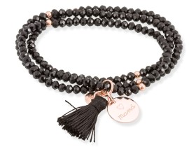 Bracelet ZEN Black in rose Silver