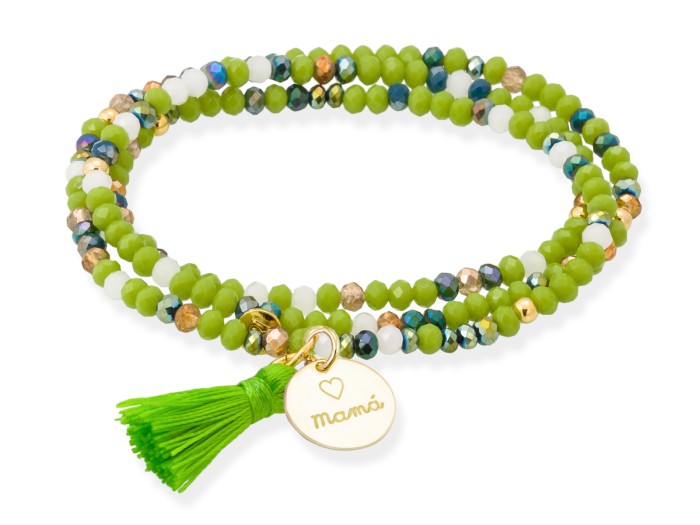 Bracelet ZEN PISTAZIE NEON mit Mamá medal