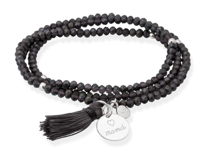 Pulsera ZEN ANTRACITA con chapa Mamá
