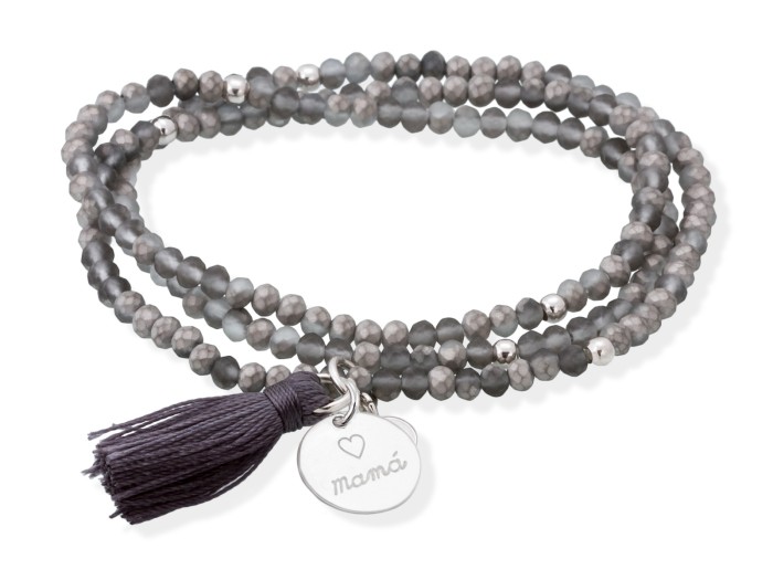 Pulsera ZEN GRAFITO  con chapa Mamá