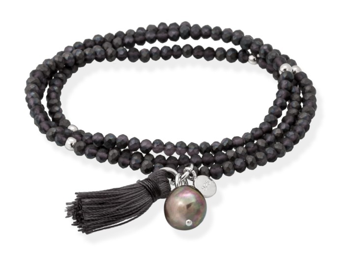 Bracelet ZEN ANTHRAZIT mit perle