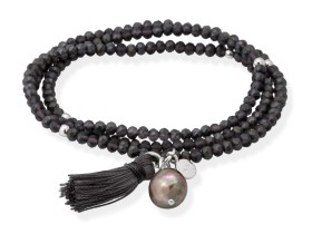 Pulsera ZEN ANTRACITA con perla