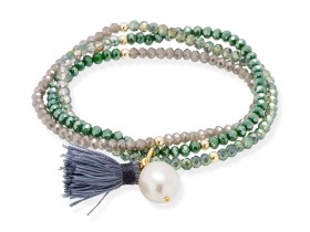 Armband ZEN grün in silber vergoldet