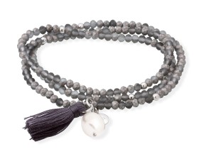 Bracelet ZEN GRAPHIT mit perle