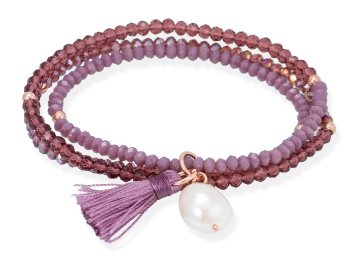 Armband ZEN Lila in silber rose vergoldet