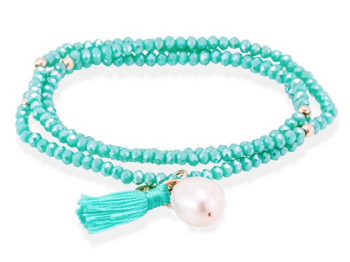 Armband ZEN Blau in silber rose vergoldet