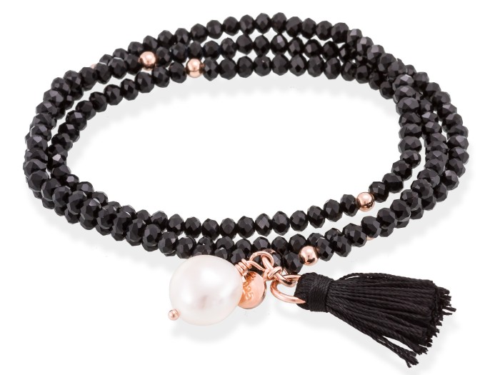 Bracelet ZEN Black in rose Silver