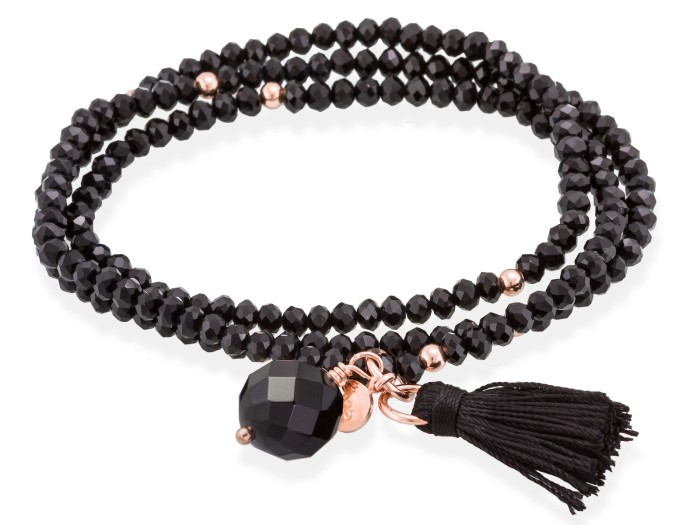 Bracelet ZEN Black in rose Silver