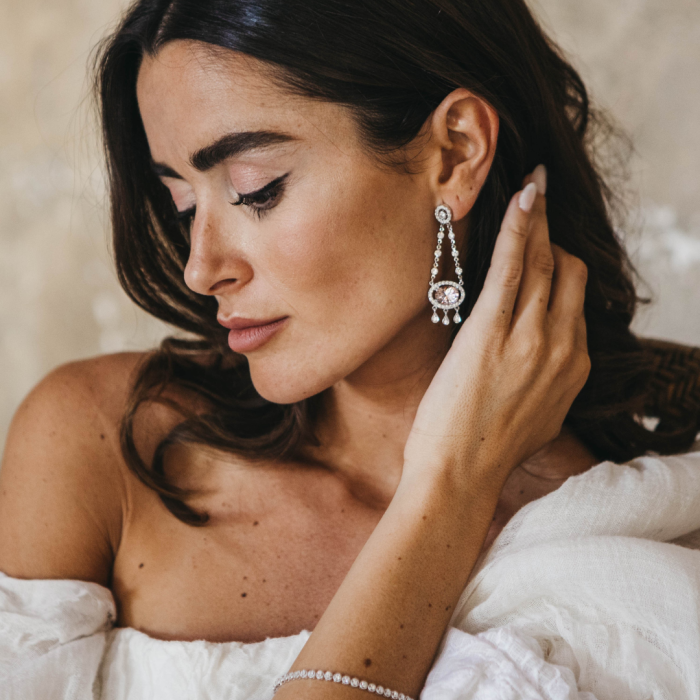 Earrings DULCE Pink in silver